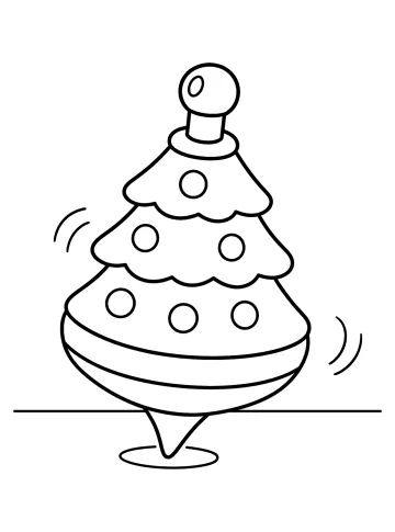 Toupie qui tourne avec un sapin de Noël décoré sur le dessus