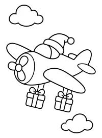 Aeroplano con pacchi regalo disegno da colorare PDF gratis