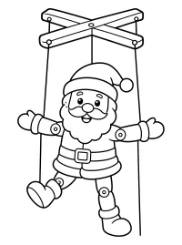 Weihnachtsmann-Marionette mit Fäden
