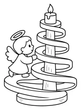 Angelo sulla spirale dell'Avvento disegno da colorare PDF gratis