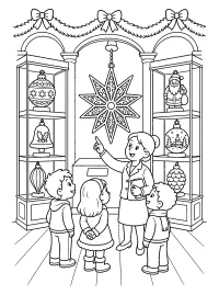 Museo degli ornamenti natalizi disegno da colorare PDF gratis