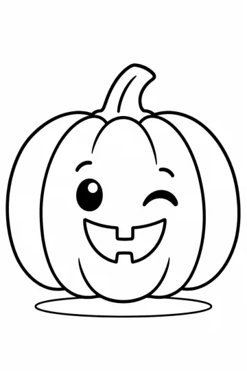 Calabaza de Halloween guiñando un ojo dibujo para colorear PDF gratis