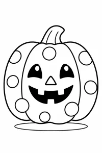 Abóbora de Halloween às bolinhas desenho para colorir PDF grátis