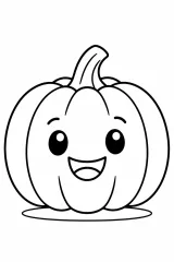 Zucca kawaii sorridente disegno da colorare PDF gratis