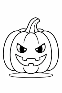 Abóbora de Halloween a preto e branco desenho para colorir PDF grátis