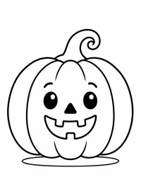 Zucca Halloween con gambo a spirale e dentini disegno da colorare PDF gratis