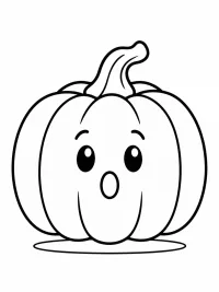 Zucca di Halloween stupita con bocca tonda disegno da colorare PDF gratis